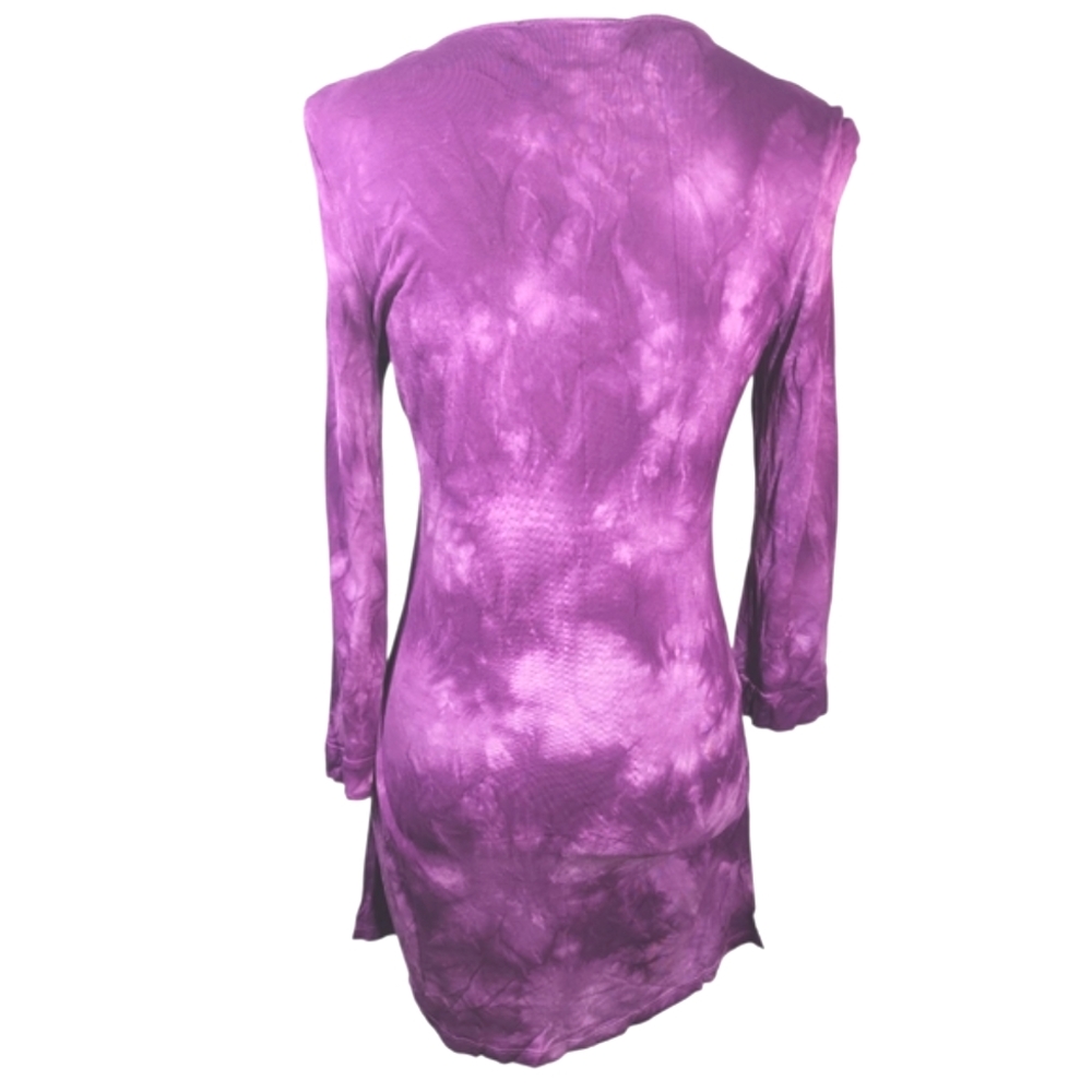 INC International Concepts Purple and Gold Embellished 3/4 Sleeve Tunic. S - Picture 2 of 10